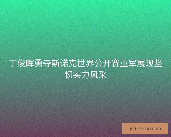 丁俊晖勇夺斯诺克世界公开赛亚军展现坚韧实力风采 丁俊晖勇夺斯诺克世界公开赛亚军展现坚韧实力风采